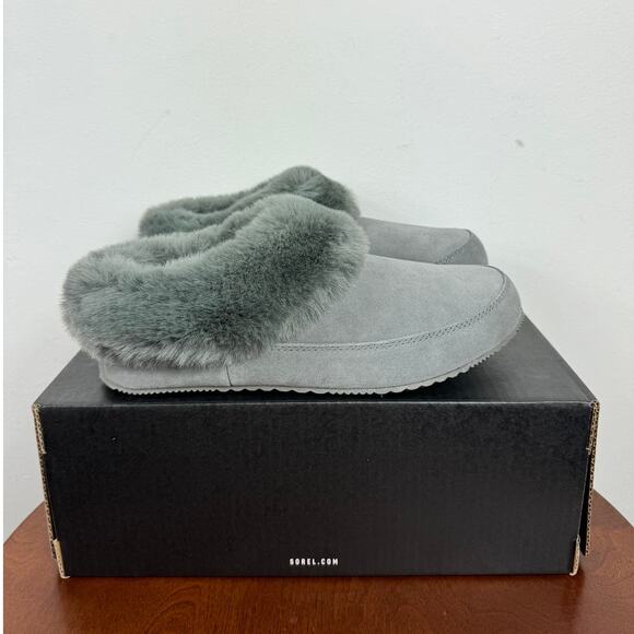 New Sorel Coffee Run Slippers in Quarry Suede Women's Size 10 - Picture 6 of 10
